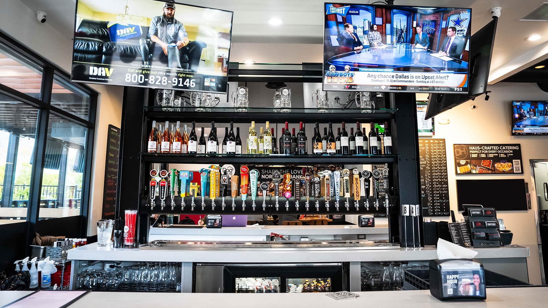 Dog Haus Biergaten Burbank bar with TVs